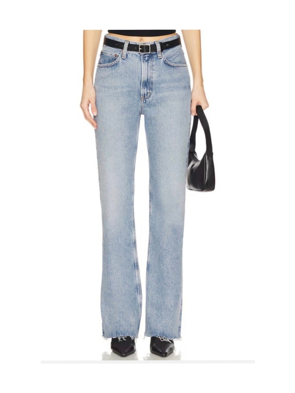 Agolde LEENA Mid Rise Baby Flare Jeans In Stage Size 32
